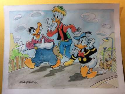 Alessandro Gottardo | Donald Duck - â€œIl trio del Tamarindoâ€ - Page volante - (2020/2020) | Catawiki