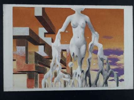 Karel Thole | Karel Thole - original artwork "La Prospettiva Metafisica" - Page volante - Exemplaire unique | Catawiki