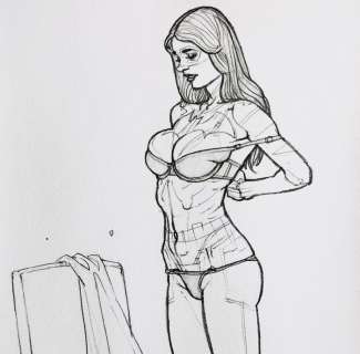 Ignacio Noè | Ignacio Noé â€œAfter workâ€ - illustrazione originale a matita 25x34 cm - datata e firmata - Page volante (2021) | Catawiki