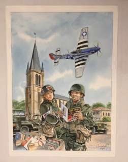 P. Jarbinet | Airborne 44 - Dessin original pour l’affiche de 26 Rencontres de BD Marly - Page volante - (2016) | Catawiki
