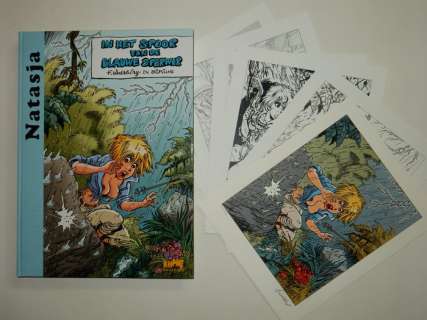 Walthéry, François | Natasja - In het spoor van de Blauwe Sperwer - Naaktcover - Met originele tekening en 6 ex-libris - FW 3/10 - EO - (2019) | Catawiki