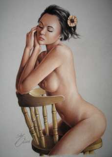 Sly | Sly - Original drawing in colour - Nude woman - Size: 31 x 42 cm. - (2021) | Catawiki