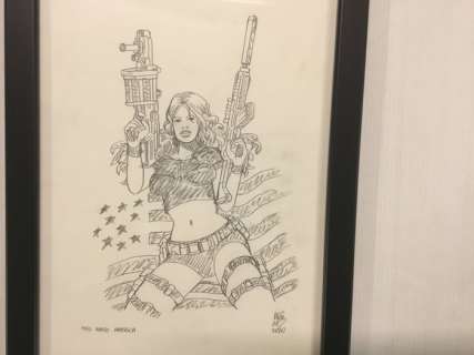 Brã¼No | BrÃ¼no - Dessin original - L’Homme qui tua Chris Kyle - Miss White America - (2020) | Catawiki