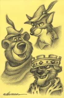 Joan Vizcarra | Robin Hood, Little John & Prince John - Original Drawing - Joan Vizcarra - 50 x 32 cm | Catawiki