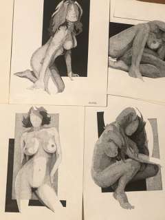 Eugène Eechaut | Eugène Eechaut - 15x Dessins original nu - Silhouettes ombragées, sublime travail Ã  l’encre de Chine - (1976/1985) | Catawiki