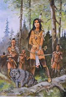 Charles, Jean-François | Charles, Jean-François - Peinture originale + portfolio - Les Pionniers de Nouveau Monde - Vie sauvage | Catawiki