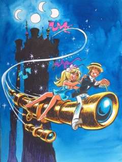 Dany | Dany - Dessin original en couleur - Olivier Rameau et Colombe en route pour l’Année Nouvelle | Catawiki