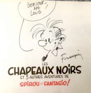 Franquin | Franquin Spirou Fantasio dédicace originale signée | JeanMichel.net