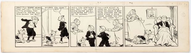 Cap Stubbs and Tippie Original Ink Daily Comic Strip Art Signed and Drawn by Edwina Dumm AM19 | Charles Scott Gallery