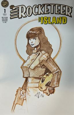 THE ROCKETEER THE ISLAND BLANK COVER WITH ORIGINAL DRAWING BY OLIVIER VATINE - BETTY | Pulp’s
