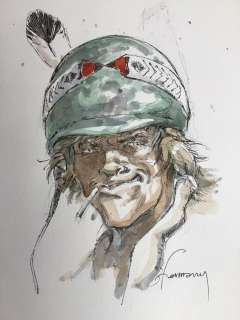 Hermann | Hermann - Dessin original en couleur - Kurdy Malloy | Catawiki