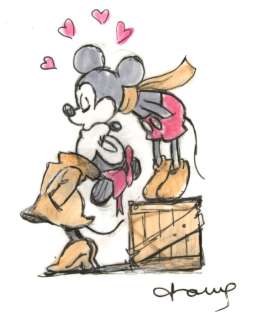 Tony Fernandez, Disney Artist | Mickey & Minnie - "Kiss Me Forever" - Original Preliminary Sketch - Tony Fernandez Signed | Catawiki