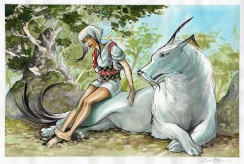 Lupattelli, Carita | Lupattelli, Carita - Originele tekening in kleur - Izunas - Aki en Kenta - (2015) | Catawiki