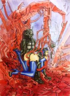 Fetishgenerator | FetishGeneraor - Original, published acrylic painted drawing - Formaat: 29 x 38 cm. - Page volante - Exemplaire unique - (1995) | Catawiki