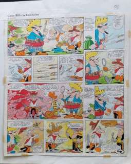 Benito Jacovitti | Coccobill, Jacovitti - Tavola originale "La Revolucion" pag. 5 - Firmata e datata cm 33x43,5 - Page volante - (1958) | Catawiki