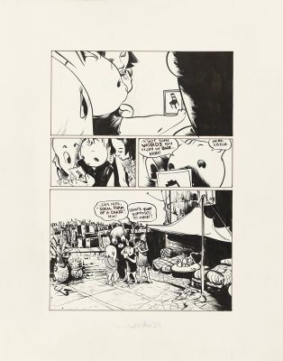 Paul Pope | THB: Mek-Power 6D, The New School of Athens, Page 2, 2001 | Philippe Labaune Gallery