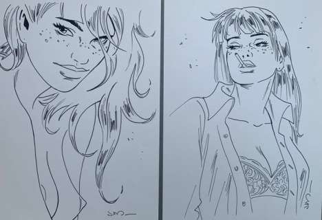 Jim | Jim - 2x Dessin original - Une Nuit Ã  Rome - Marie | Catawiki