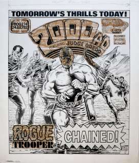 Brett Ewins - 2000ad prog 274 cover - rogue trooper - brett ewins - judge dredd