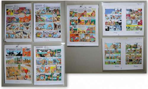 Studio Jan Kruis / Uderzo - Studio Jan Kruis / Uderzo - - 7x Originele inkleuring + 7x zwartfilm - De zoon van Asterix + Korte Verhalen - (1978/1983)