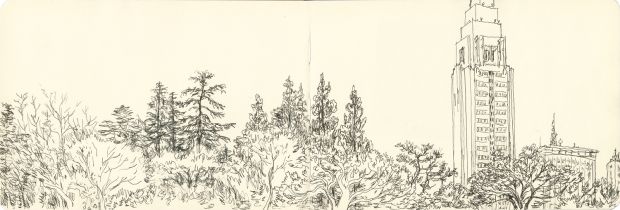Nicolas de Crécy | NICOLAS DE CRÉCY – Parc Shinjuku Gyoen (croquis) – R 24 | Galerie Barbier