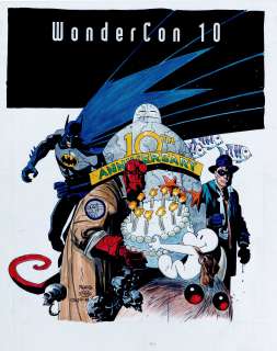 Mike Mignola Steve Oliff - wondercon 10 published convention program cover (batman, concrete, hellboy, the spirit, bone! ) 1996
