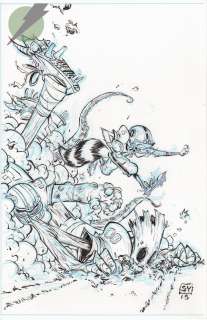 Skottie Young - Rocket raccoon and groot issue 4 page cover
