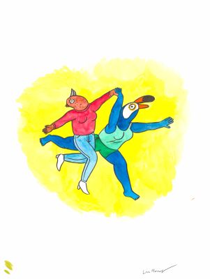 Lisa Hanawalt | Tuca & Bertie promo 2 - Technique mixte sur papier | Huberty Breyne Gallery