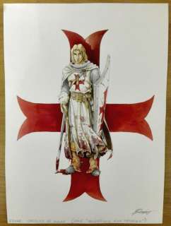 Bono, Fabio | Bono, Fabio - Originele tekening in kleur - De Tempelier - Jacques de Molay - (2008) | Catawiki