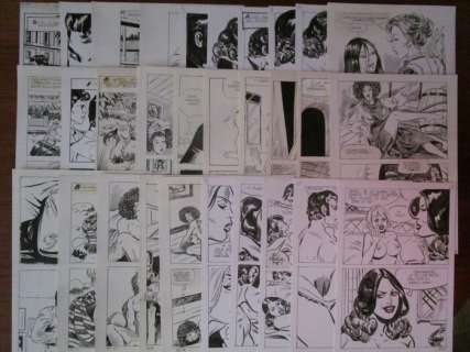 Alberto del Mestre, Danilo Grossi, Mario Janni, Faragazzi - Divers Fumetti erotiques - 30x Planche originale - Format (30x): 17 x 25 cm.