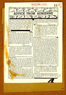 ADVICE FROM ADRIENNE - MODERN LOVE #?, 2 Pg Text Column (1949-50?) | Russ Cochran