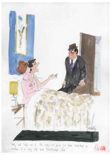 Francis ’’Smilby’’ Wilford-Smith Original Artwork Done for ’’Playboy’’ -- Pen & Watercolor Measures 11’’ x 15’’ | Nate Sanders