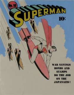 Fred Ray - golden age superman #18 huge hand colored / painted cover recreation