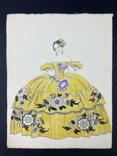 George Barbier | George Barbier - Juliette Ã  la robe Jaune - Page volante | Catawiki