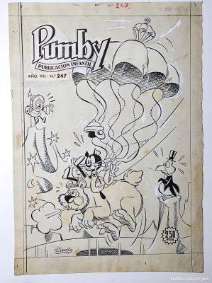 PORTADA ORIGINAL A PLUMILLA PUMBY Nº 247 - J. SANCHIS - CON ESTUDIO DE COLORES | todocoleccion (Buy It Now)