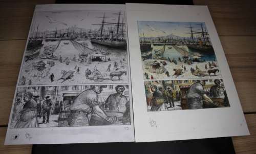 Benjamin Flao | Flao, Benjamin - Planche originale (p.59) crayonné + mise en couleur originale - La ligne de fuite - (2007) | Catawiki