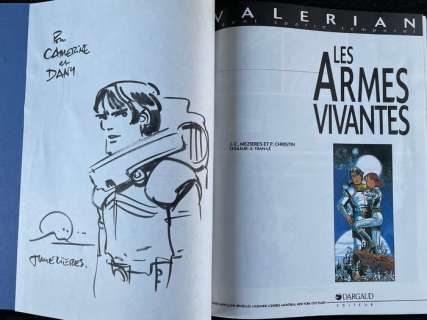 Jean-Claude Mézières & Pierre Christin - Valerian et Laureline T14 - Les Armes vivantes avec dessin dédicacé par Jean-Claude Mézières - Cartonné - EO - (1990)