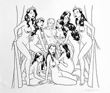 Roberto Baldazzini - Roberto Baldazzini - Illustrazione a inchiostro “L’ Atto Magico di Jodorowsky” - Page volante - Exemplaire unique