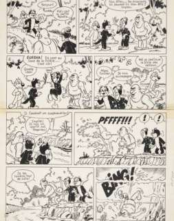 Motti Michel - Â«Pif et HerculeÂ» Encre de Chine pour la planche 4 de l‘épisode