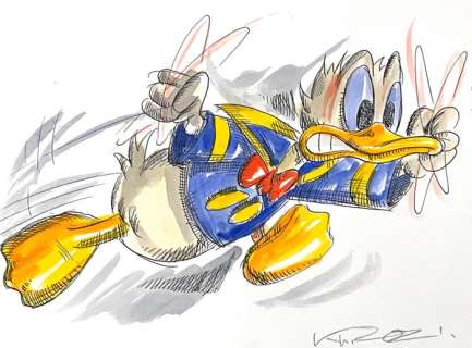 Stefan Klausewitz | Donald Duck - Original artwork by German artist Stefan Klausewitz - Page volante - (2021) | Catawiki