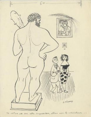 Georges Pichard | Illustration pour Le Rire, 4, janvier 1952 | Galerie 9ème Art