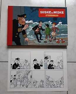 Morjaeu Luc - 100 Ex | Suske en Wiske - Sterrenrood - groot formaat hardcover - met originele pagina - strook 81/82 - Cartonné - (2015/2018) | Catawiki