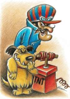 Joan Vizcarra | Dick Dastardly & Muttley - "Til Nxt Time" - Original Drawing - Joan Vizcarra - Pencil Art - Original Artwork | Catawiki
