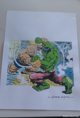 Reproducción A4 de Rafael López Espi Super heroes n 50 versión 2 de Vertice | todocoleccion (Buy It Now)