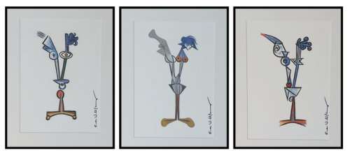 Emma Wildfang | Road Runner - Triptychon "Tribute series - Pablo Picasso" – original artwork by Emma Wildfang - (2023) | Catawiki