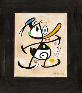Tony Fernandez, Disney Artist | Donald Duck Inspired By Joan Miró’s "Femme Oiseaux" (1978) - Original Painting - Tony Fernandez Signed - Original Art | Catawiki