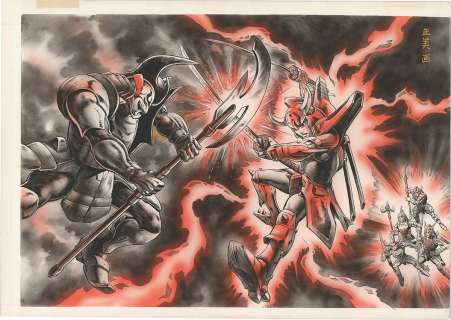 Masami Watanabe Hand-Drawn Color Illustration "Gaiden Samurai Trooper" | Mandarake (Big Web)