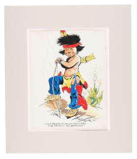 RED RYDER CREATOR FRED HARMAN "LITTLE BEAVER" FULL COLOR SPECIALTY ORIGINAL ART. | Hake’s
