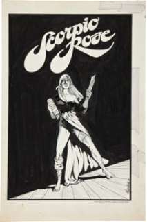 Marshall Rogers Scorpio Rose Pin-Up page Original Art (Eclipse, 1982). Steve Englehart‘s immortal -