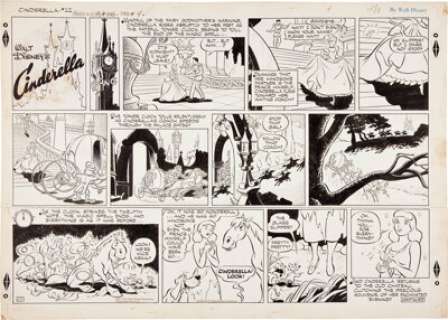 Manuel Gonzales and Dick Moores Walt Disney‘s Cinderella Sunday Comic Strip Original Art dated 5-21-50 (King -