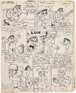 Robert Crumb Mr. Snoid Sketchbook Page Original Art (c. 1970s). Mr. Snoid goes about his morning business in this -
